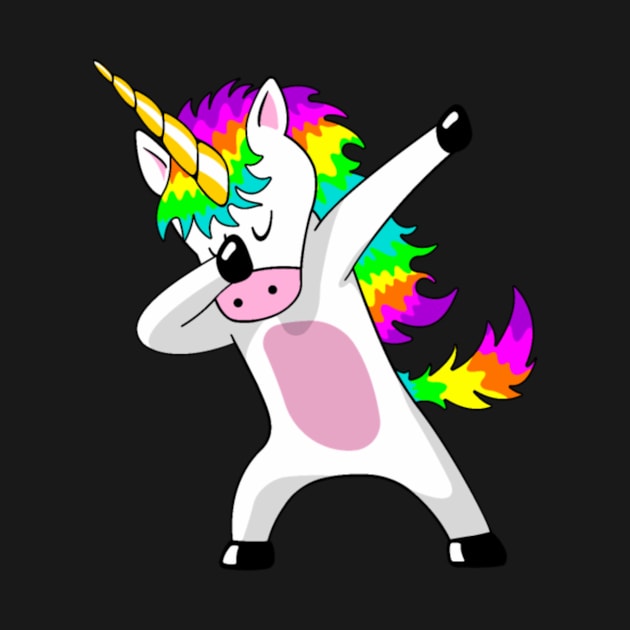 Dabbing Unicorn Dab Cute Summer by Xizin Gao