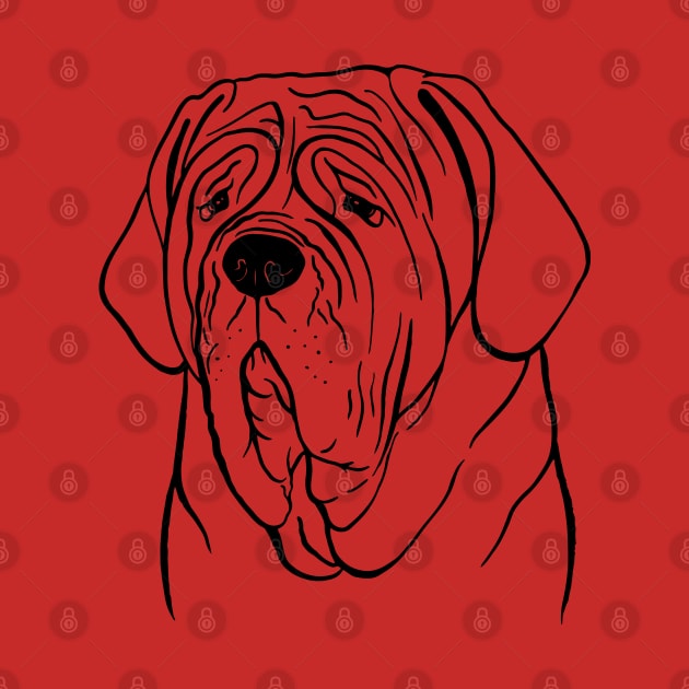 Neapolitan Mastiff (Black and White) by illucalliart