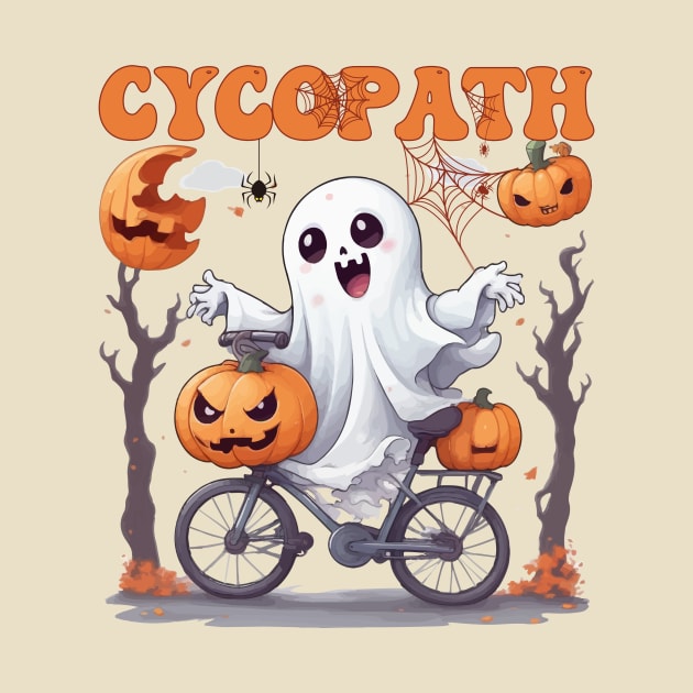 Cycopath Ghost on a Bicycle - Spooktacular Autumn Ride by Rishirt