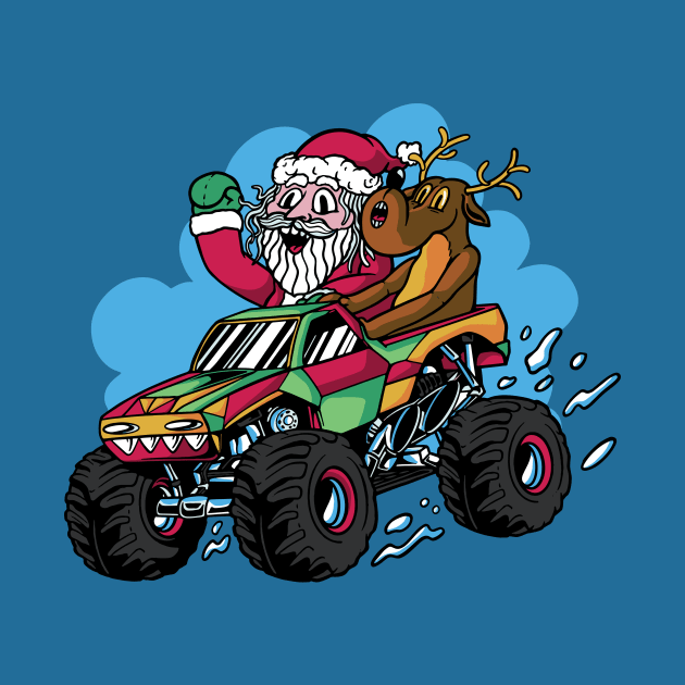 Ready to Crush Christmas // Santa Monster Truck Xmas by SLAG_Creative