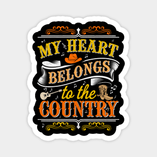 My Heart Belongs to the Country - Western Design Magnet