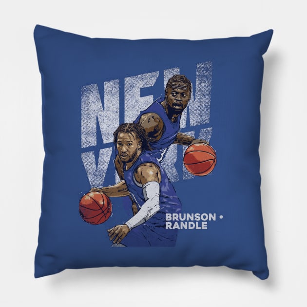 Jalen Brunson & Julius Randle New York Duo Pillow by danlintonpro