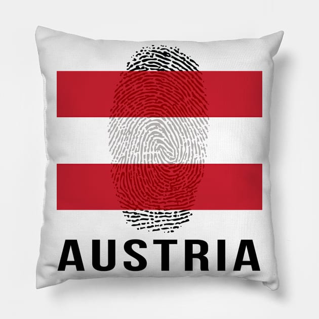 Austria Flag DNA Pillow by Rocky Ro Designs