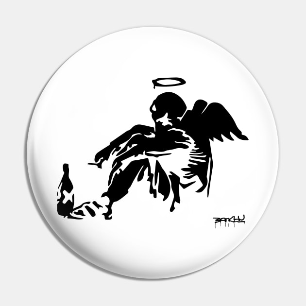 BANKSY Drunken Angel Pin by inkstyl