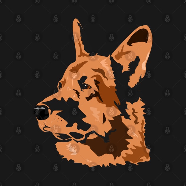 German Shepherd Vectorized Portrait by TaliDe