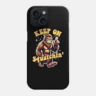 Gone Squatchin' Retro Bigfoot Hunter Graphic Phone Case