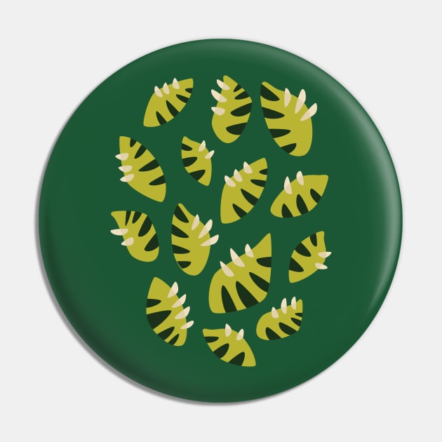 Clawed Abstract Green Leaves Pin by Boriana Giormova