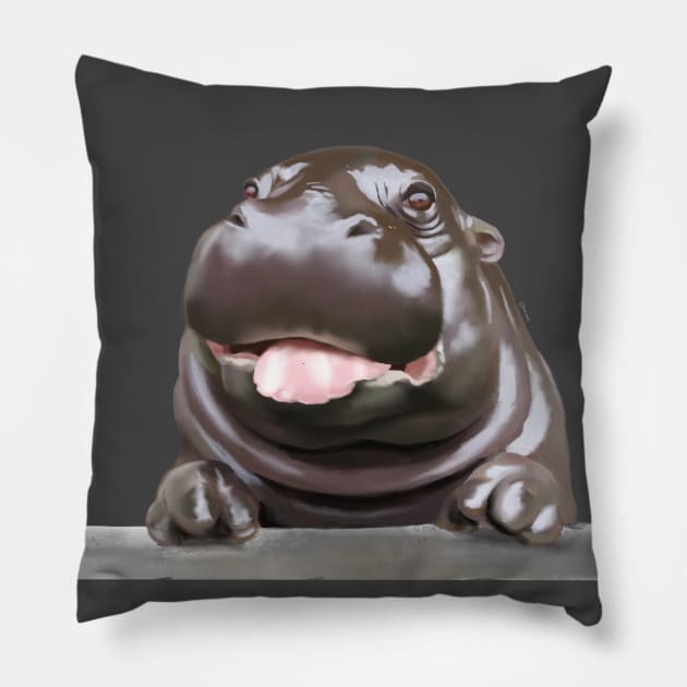 Hippo Pillow by kozinoart