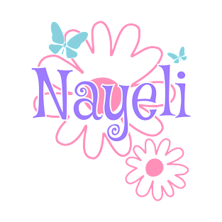 Nayeli Girls Name Daisy Butterflies T-Shirt