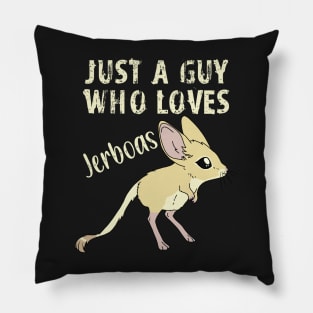 Just a Guy Who Loves Jerboas - Yellow text Pillow