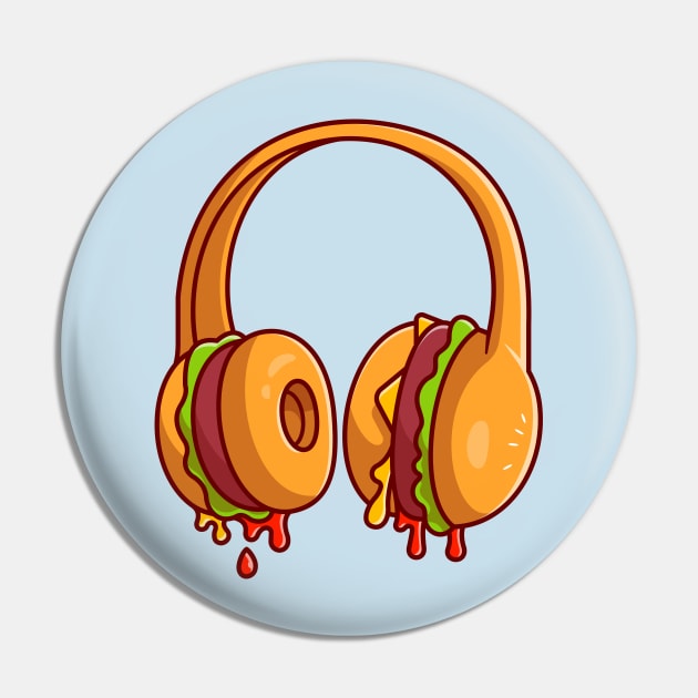 Burger Headphone Cartoon Pin by Catalyst Labs