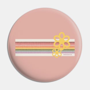 1970s Rainbow with flowers Pin