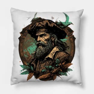 Vintage Pirate Captain Classic Art Design Pillow