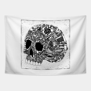 HomeSchoolTattoo Mechanical Skull Tapestry