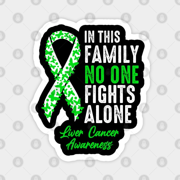 No One Fights Alone Liver Cancer Awareness Magnet by JB.Collection