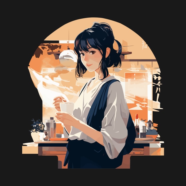 Tea Time Girl T-Shirt by Ceiko