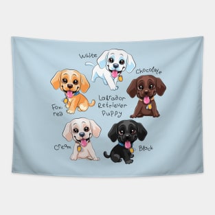 Set of cute little puppy Labrador Retriever Tapestry