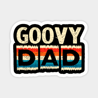 Mens Groovy Dad 70s Aesthetic Nostalgia 1970's Retro Dad Magnet