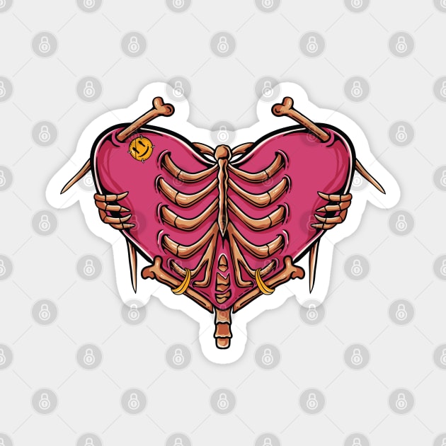 Until Death Do Us Part - Skeleton Chest Heart Magnet by thepinecones