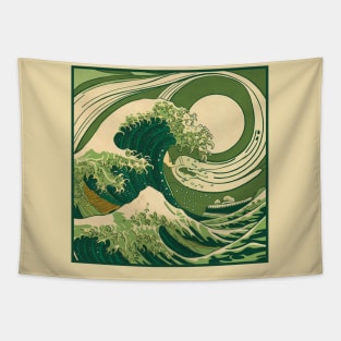 GREEN WAVE Tapestry