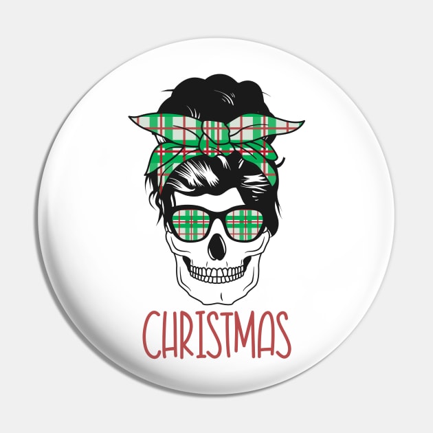 Messy Bun Mom Christmas Pin by alcoshirts