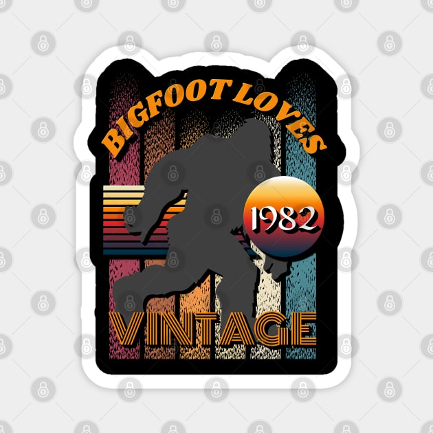 Bigfoot Loves Vintage 1982 Magnet by Scovel Design Shop