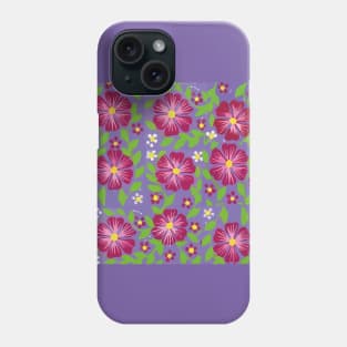 Mexican hot pink lilac background boho chic flower market bold interior design Phone Case