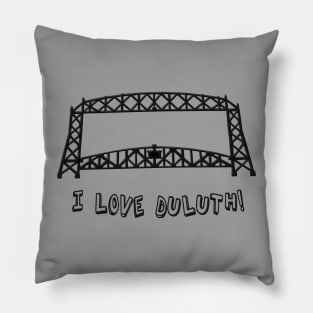 Duluth, Minnesota Aerial Lift Bridge "I Love Duluth" Pillow