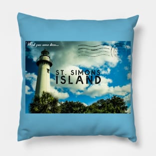 St. Simons Island Postcard (color) Pillow