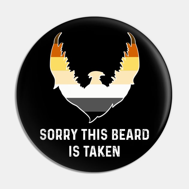 Sorry This Beard is Taken Bear Brotherhood Flag Funny Gay Pride Pin by creative
