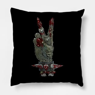 Zombie Peace Sigh Hand Gesture Pillow