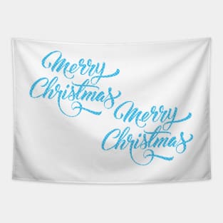 Merry Christmas Snowflakes Typography Tapestry