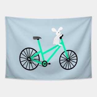 Bunny On A Bicycle Tapestry