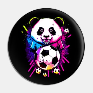 Soccer Panda - Soccer Futball Football - Graphiti Art Graphic Paint Pin