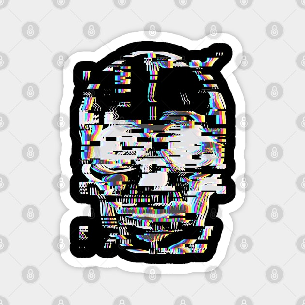 Graphic skull with glitch effect Magnet by Inch