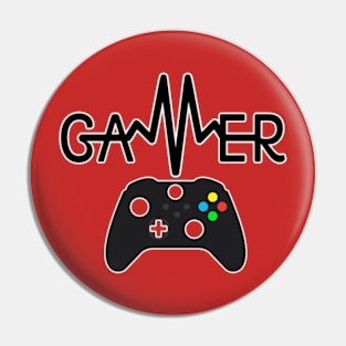 Gamer Heartbeat Xbox Black Pin