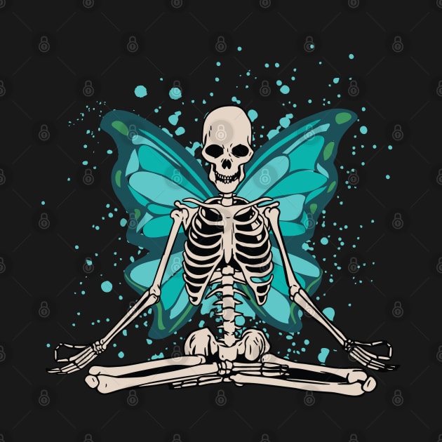 Grunge Fairycore winged skeleton graphic by Graphic Duster