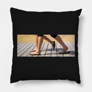 legs on the boardwalk Pillow