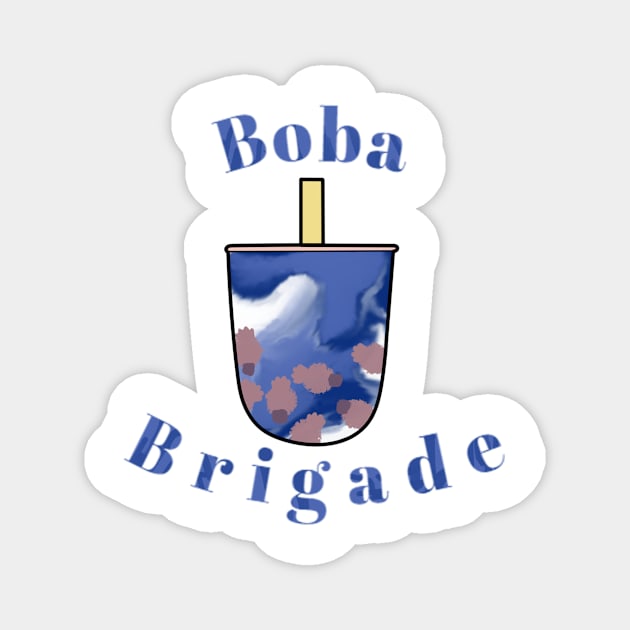 Boba Brigade Platypus Butterfly Pea Milk Tea Magnet by chillayx