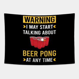 Warning Beer Pong Tapestry