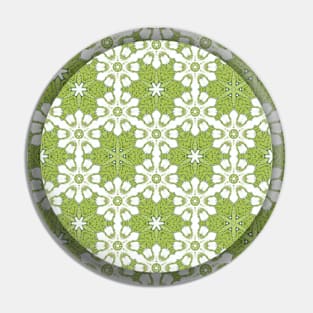 Christmas Green Winter Snowflake Holiday Pin