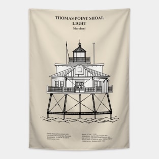 Thomas Point Shoal Light Lighthouse - Maryland - SBDpng Tapestry