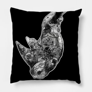 Rhino Black and White Money Texture Pillow