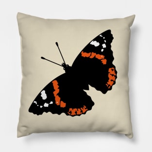 Butterfly (Red Admiral / Vanessa Atalanta / Rotated 45°) Pillow