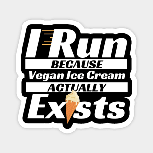 Vegan Ice Cream Loving Runner Magnet