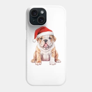 Bulldog in Santa Hat Phone Case