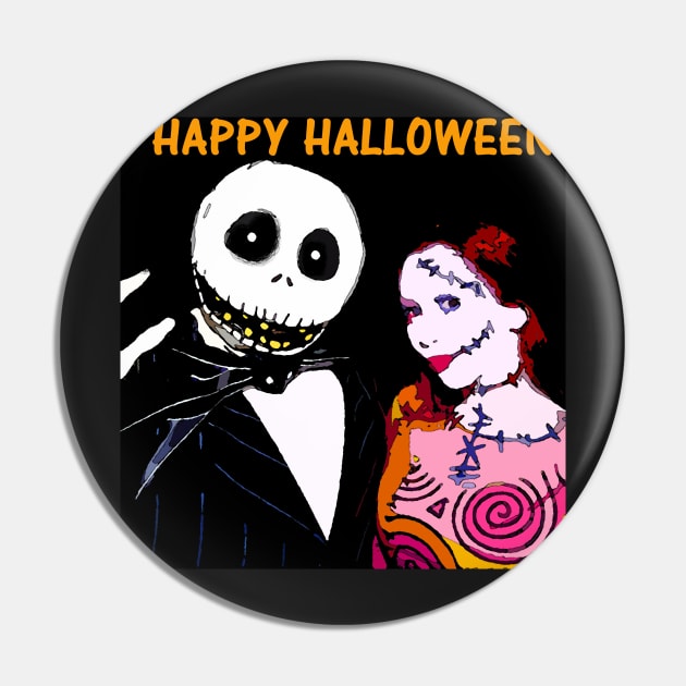 Custom Halloween card Scary couple Pin by dltphoto