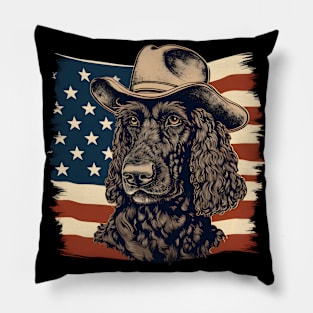 Patriotic Irish Water Spaniel Pillow