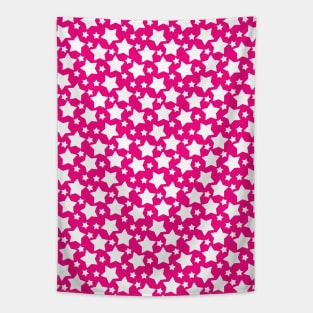 Pink and White Stars Seamless Pattern 013#001 Tapestry