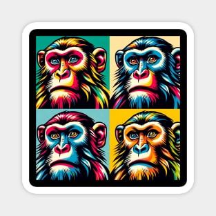 Prismatic Primate Panorama: Pop Art Monkey Magic Magnet